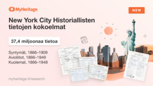 MyHeritage julkaisee New Yorkin kaupungin syntymä-, avioliitto- ja kuolintiedot