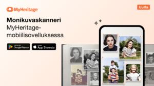Uutta: Usean valokuvan skannaus MyHeritage-mobiilisovelluksessa