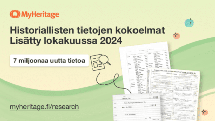 Historiallisten tietojen kokoelmat – Lisätty 7 miljoonaa tietoa lokakuussa 2024