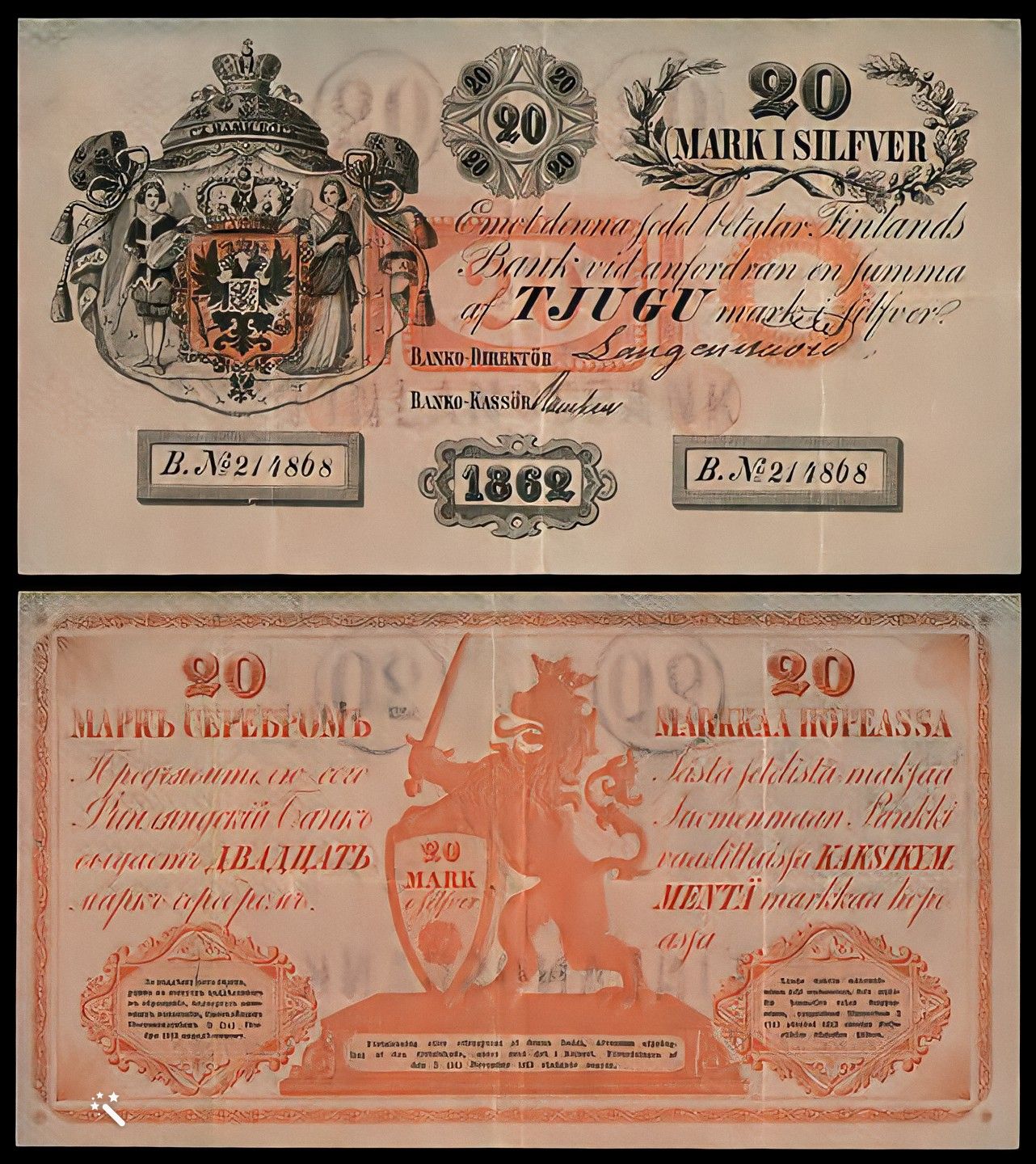 20 markkaa 1862