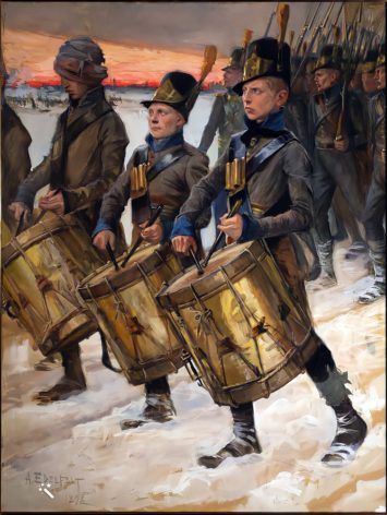 Kuvassa Albert Edelfeltin maalaus Porilaisten marssi, joka kuvaa tunnettua Porin rykmenttiä. Kuvalähde: Vesa Aaltonen https://taide.art