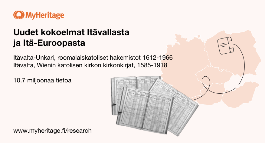 MyHeritage-kokoelmat – kaksi uutta kokoelmaa Itävallasta ja Itä-Euroopasta