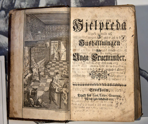 Cajsa Wargin keittokirja vuodelta 1755, Public Domain