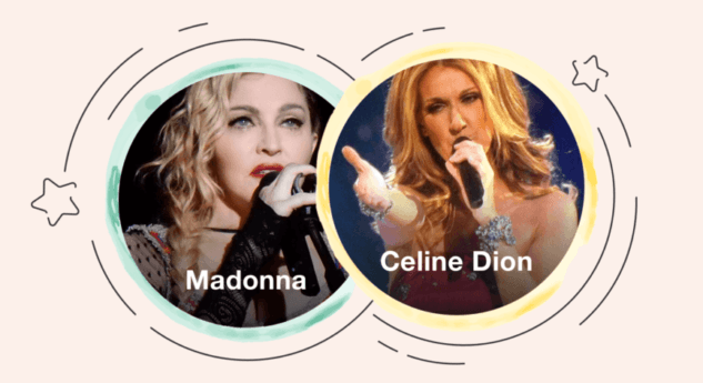 Céline Dion, Madonna ja yllättävä sukuyhteys