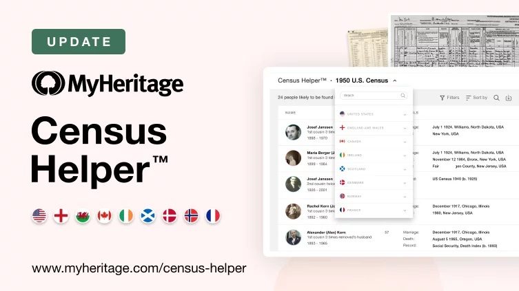 Merkittävä päivitys MyHeritagen Census Helper™ -työkaluun