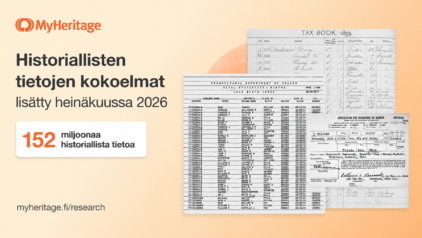 Heinäkuussa julkaistu 152 miljoonaa uutta historiallista tietoa