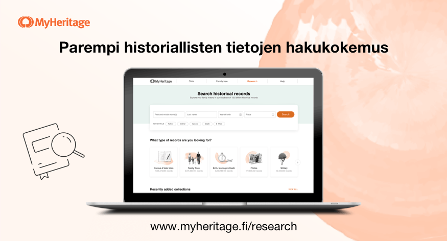 MyHeritagen historiallisten tietojen hakukone on nyt entistä parempi