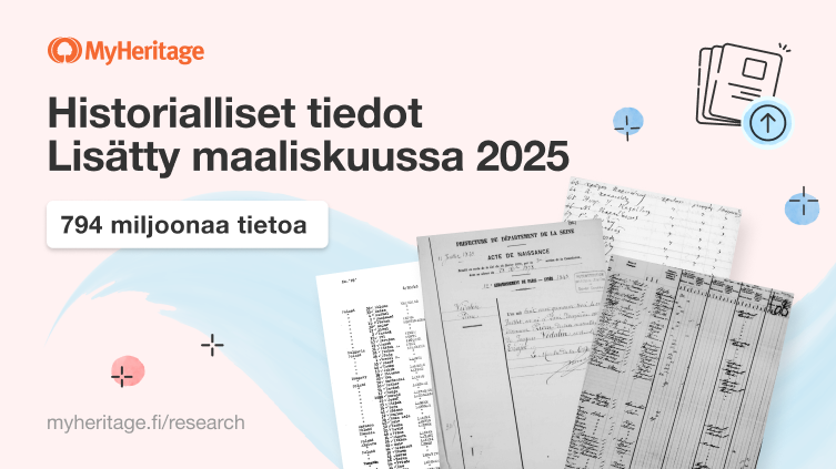 MyHeritage lisää 794 miljoonaa historiallista tietoa maaliskuussa 2025