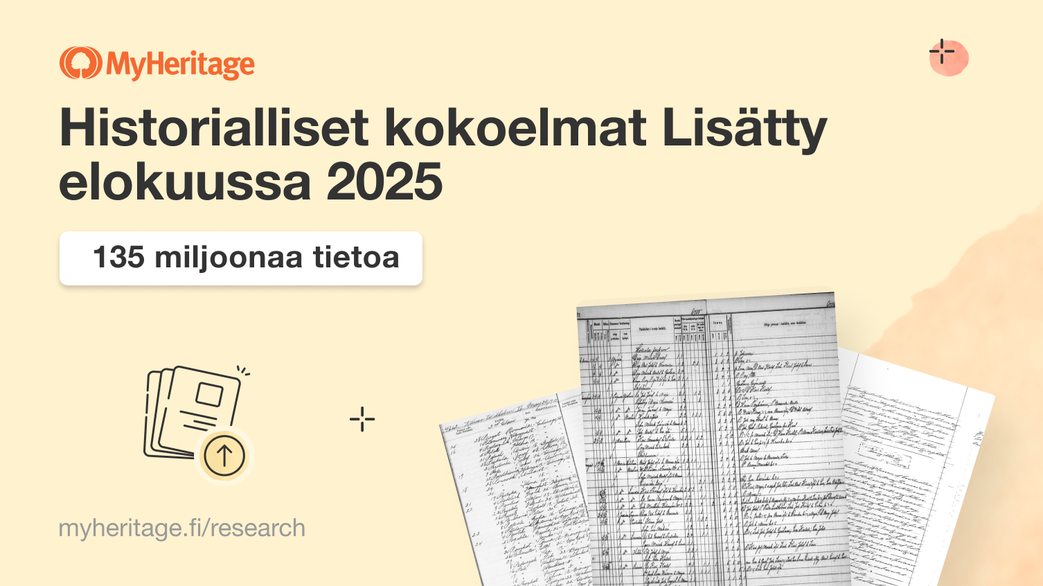 MyHeritage lisää 135 miljoonaa historiallista tietoa elokuussa
