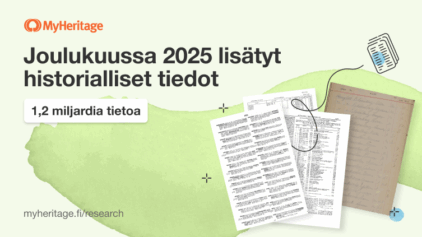 MyHeritage lisäsi 1,2 miljardia historiallista tietoa joulukuussa 2025