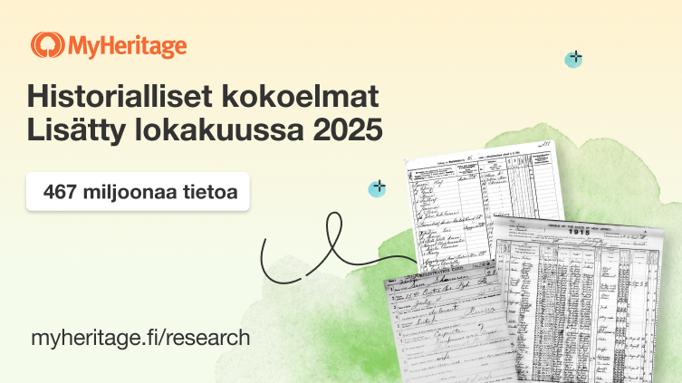 MyHeritage julkaisi 467 miljoonaa historiallista tietoa lokakuussa