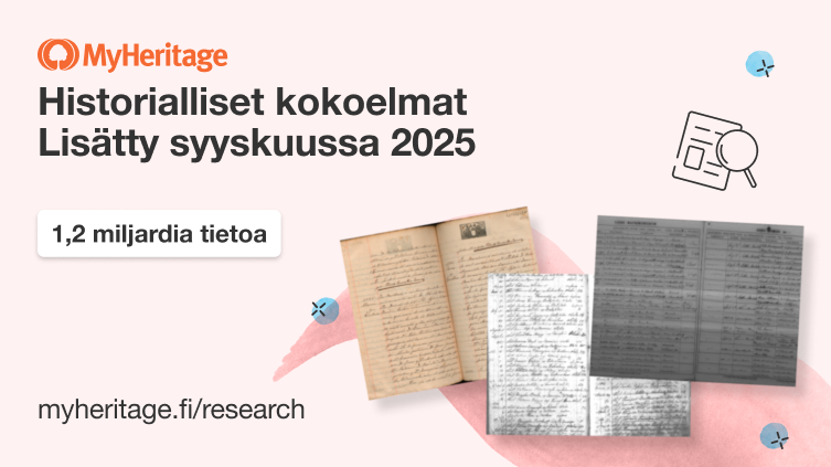 MyHeritage lisäsi 1,2 miljardia historiallista tietoa syyskuussa 2025
