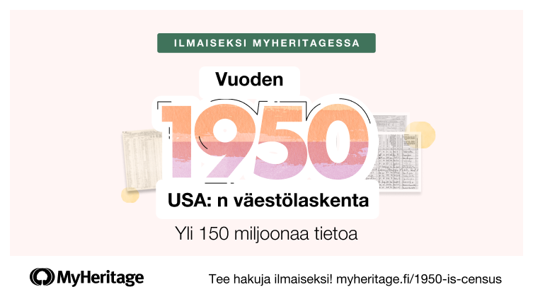 Yhdysvaltain vuoden 1950 väestölaskenta – Haku kaikista osavaltioista ja alueista MyHeritagen kokoelmissa on ilmaista!