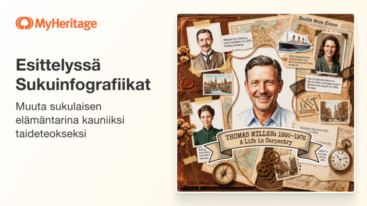 Esittelyssä Sukuinfografiikat: muuta läheisesi elämäntarina kauniiksi taideteokseksi
