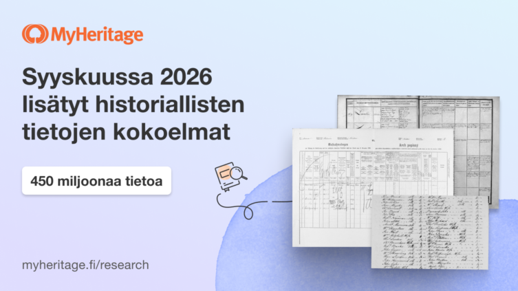 Syyskuussa 2026 lisätty 450 miljoonaa historiallista tietoa