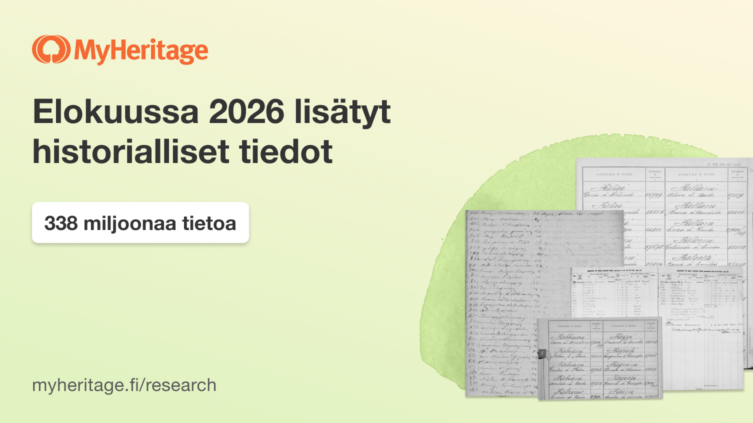 Elokuussa 2026 lisätyt historialliset tiedot