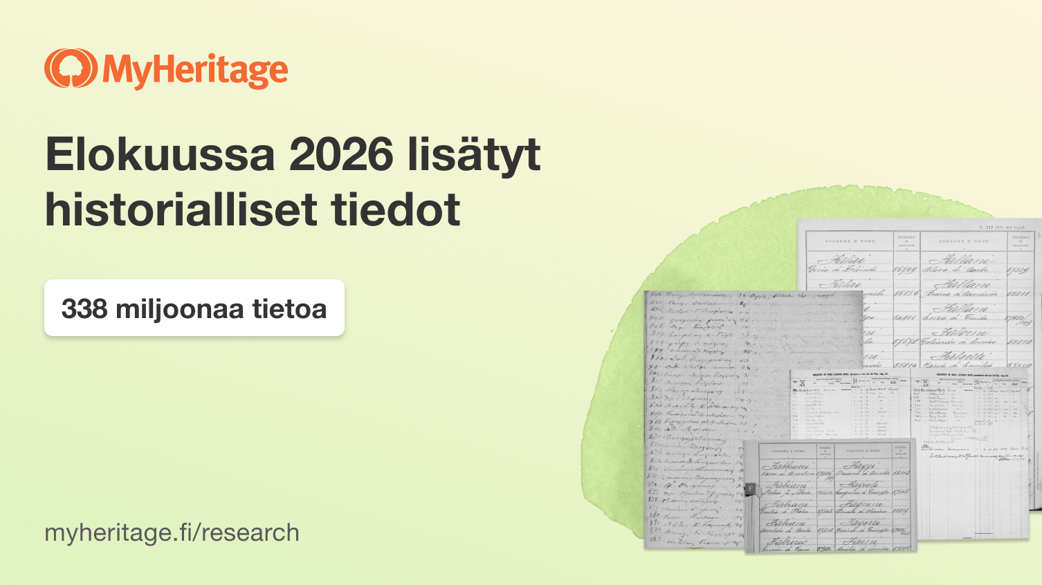 Elokuussa 2026 lisätyt historialliset tiedot