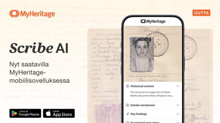 Scribe AI on nyt saatavilla MyHeritage-mobiilisovelluksessa