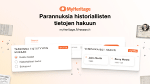 Parannuksia MyHeritagen historiallisten tietueiden hakuun
