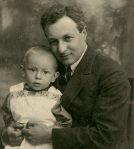 Arie Leib Chwojnik ja poikansa Matitiahu, noin 1924