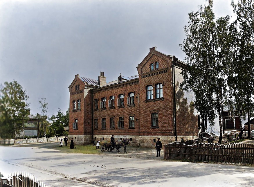 Helsingin keskusvankila, Ristikkotie 6. Rakennus valmistui 1881. Kuva: K.E.Ståhlberg 1890. Helsingin kaupunginmuseo