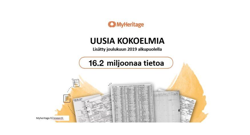 Lisätty seitsemän uutta kokoelmaa joulukuun alkupuolella