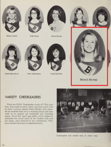 Meryl Streepin high school vuosikirjan kuva, Bernards High School 1966