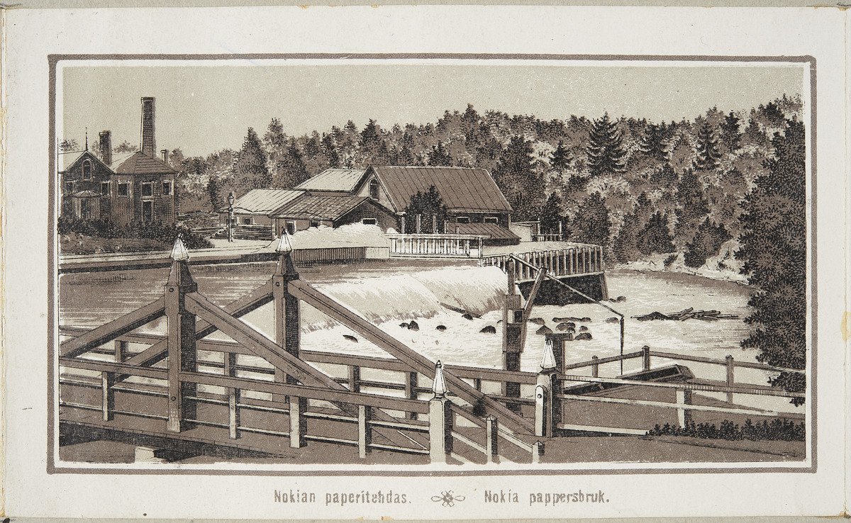 Nokian paperitehdas 1800-luvun loppupuolella / Museoviraston kokoelmat