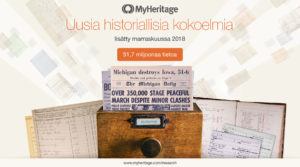 Marraskuussa 2018 kokoelmiin lisätty mm. Ruotsin kotitalouksien tarkastuskirjat