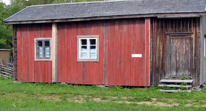 Pärekattoinen sotilastorppa 1700-luvulta Pöytyällä. Reppuniemen ulkomuseo