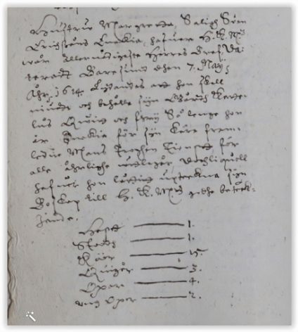 Kuvan viite: KA 3628c Porvoon ja Raaseporin läänien karja- ja kylvöluettelo 1624-1624, f. 82