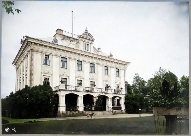 Suur-Sarvilahden kartano Pernajassa. Kuva: Signe Brander 1910 / Museovirasto. Kuva on väritetty MyHeritagen In Colorilla.