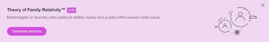 Theory of Family Relativity™-banneri DNA-osumat sivun yläreunassa