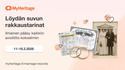 Löydä oman suvun rakkaustarinat tänä ystävänpäivänä