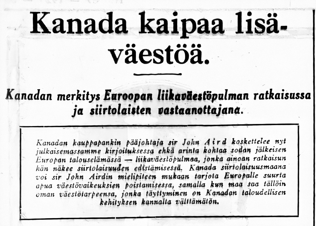 Luvassa Parempi Toimeentulo – Lähtikö Sinun Sukulaisiasi Kanadaan?