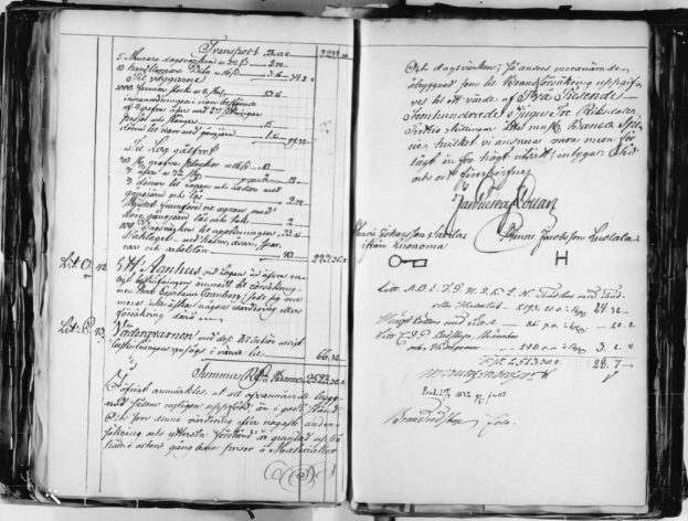 Vakuutussopimuksen viimeinen aukeama, lähde sok.riksarkivet.se/bildvisning/BRFV_06301-06350_140