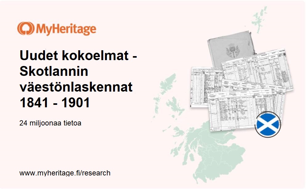 MyHeritage julkaisee 24 miljoonaa tietoa sisältävät Skotlannin väestönlaskennat vuosilta 1841-1901
