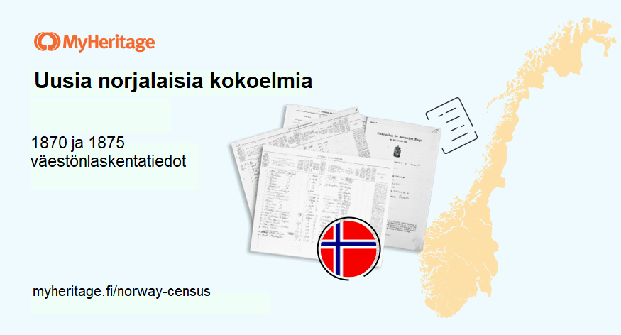 MyHeritage julkaisee kaksi väestönlaskentakokoelmaa Norjasta