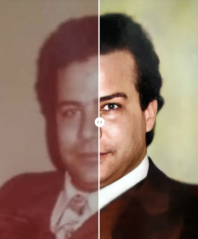 Mustafa, Katen biologinen isä. Kuvaa on muokattu MyHeritagen kuvatyökaluilla