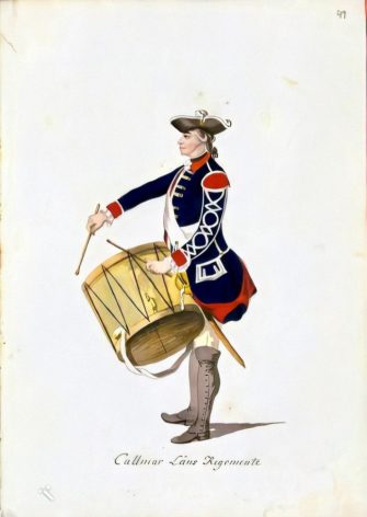 Rumpali, Kuvalähde: Uniformsritningar, Jacob Gillberg: svenska och finska uniformer, SE/KrA/0429/001/49 (1765])